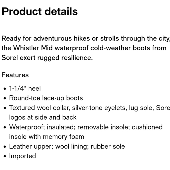 Sorel Women's Whistler Winter Boots Size 7 - 8 - Picture 9 of 9